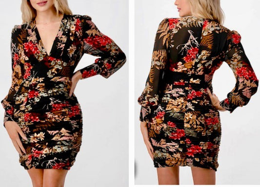 LONG SLEEVE FLORAL DRESS