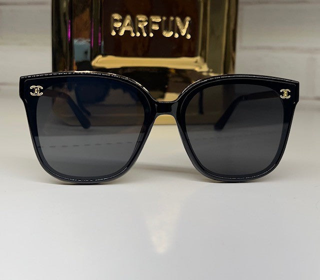 black sunglasses inspired by channel