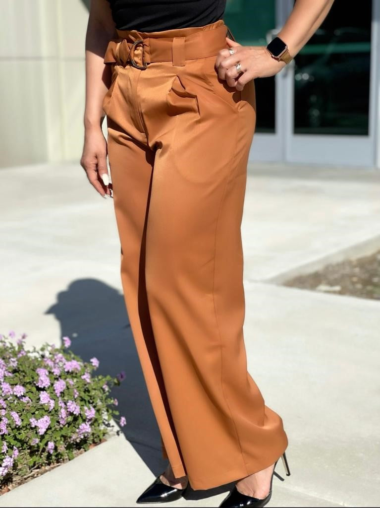 WIDE LEG BELT PANTS